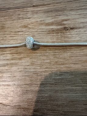 Pavé Crystal Sterling Silver Bead